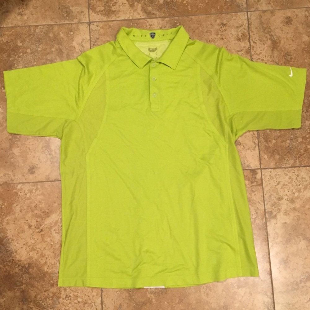 Neon green Nike golf shirt